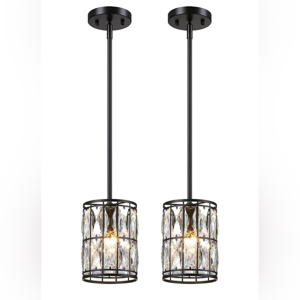Triacas Elegant Black and Crystal Pendant Lights